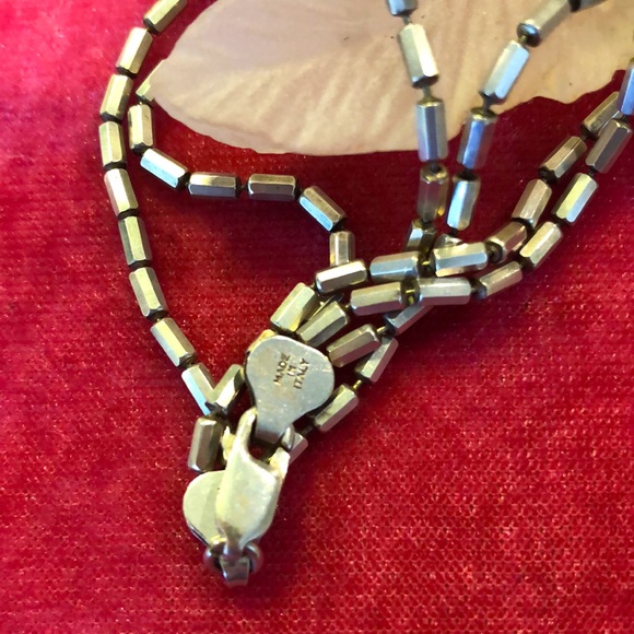 925 pendant brown like the cinnamon stone. Three strand necklace made in Italy … - Picture 3 of 9